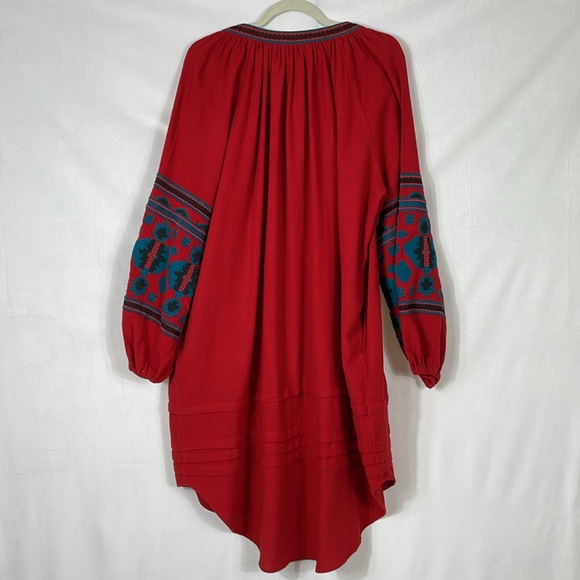 Free People In The Clear Embroidered Dress Size S EUC Oversized Relaxed Fit - Picture 8 of 13